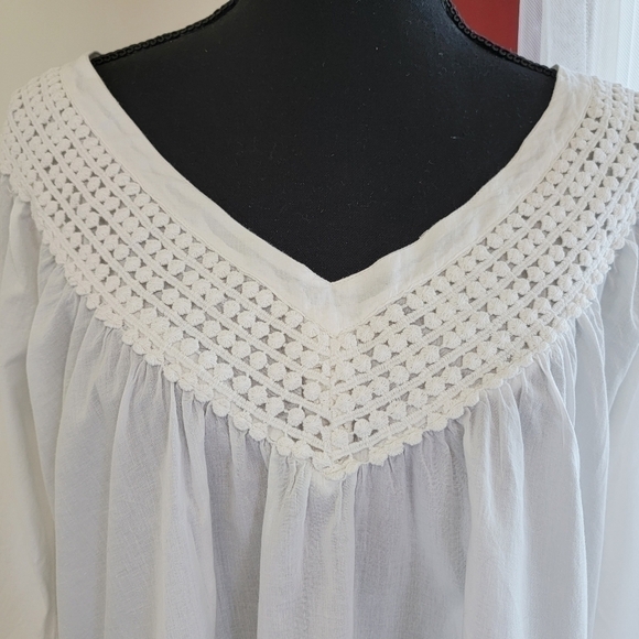 Fashion Fuse 100% Cotton Boho Peasant Blouse Size Large - Picture 2 of 9